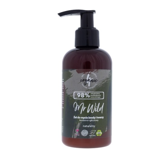 Gel za čišćenje lica brade i lica Mr Wild 200ml sa citrusima i začinskim biljem - Ecobeauty Gel za čišćenje lica brade i lica Mr Wild 200ml sa citrusima i začinskim biljem
