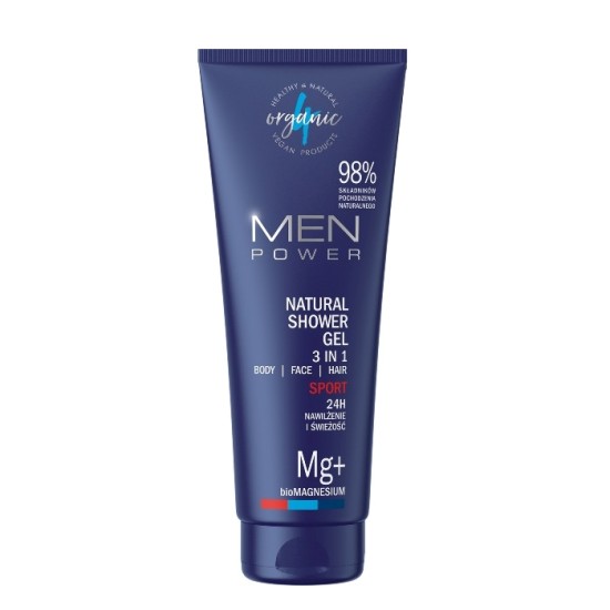 Prirodni gel za tuširanje za muškarce 3u1 Men Power Sport 4organic 250ml Prirodni gel za tuširanje za muškarce 3u1 Men Power Sport 4organic 250ml